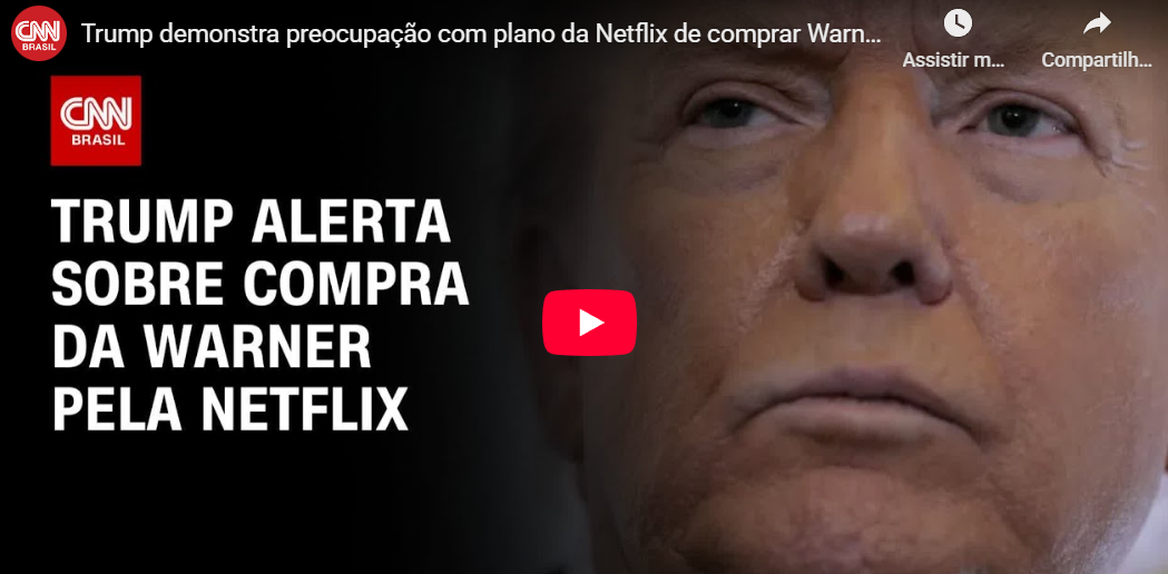 Trump demonstra preocupação com plano da Netflix de comprar Warner Bros | LIVE CNN